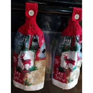 Set of 2 Let it snow tea towels
